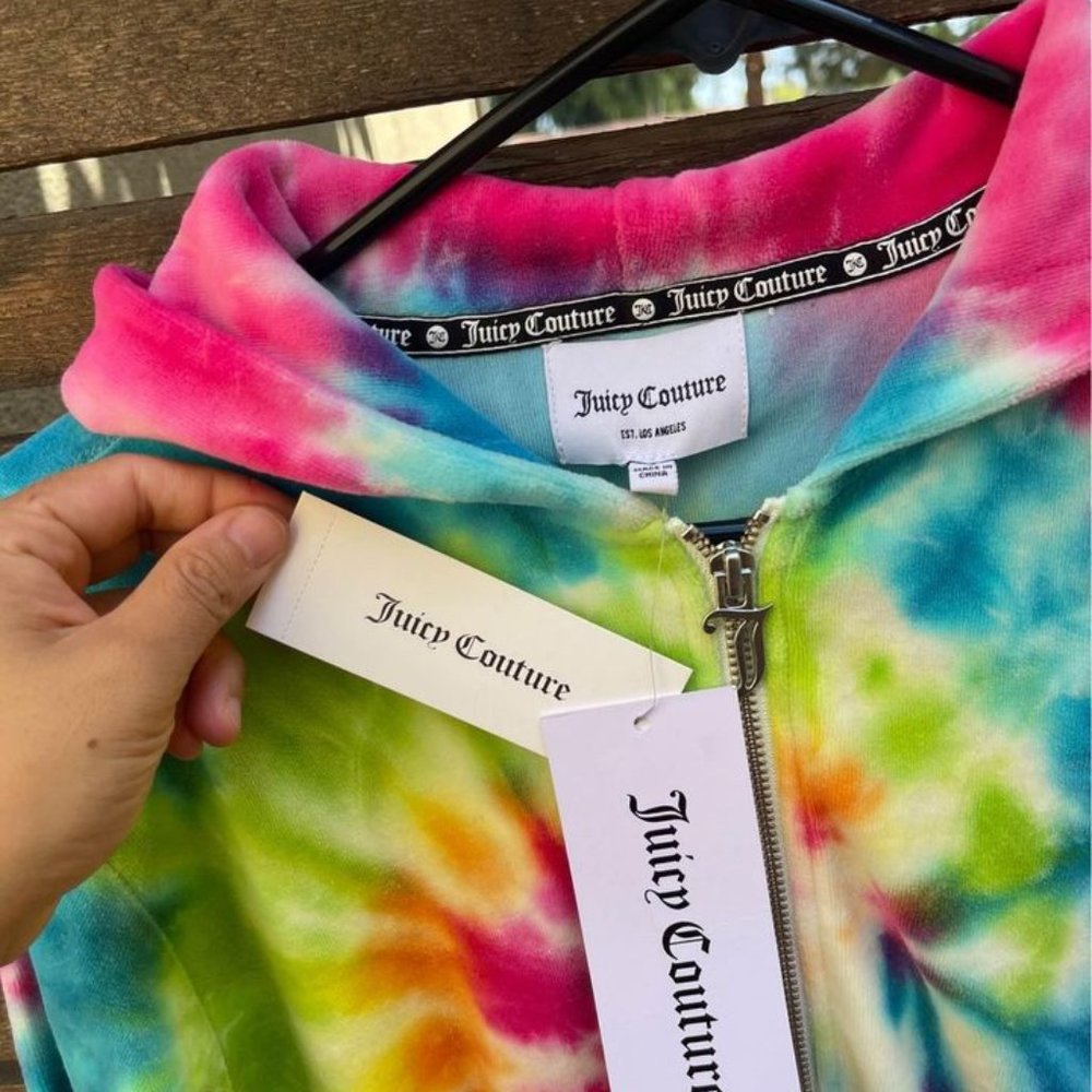 Juicy Couture Woman Tie Dye Velour Velvet Jumpsuit Shorts Size S